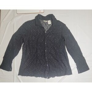 Womens‎ Maternity Announcements lacey blouse.  Black, Size Medium